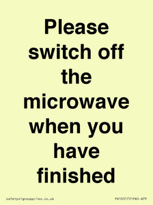 Please switch off the microwave when you have finished